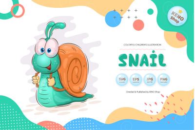 Fast cartoon snail