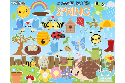 Spring Clipart - Lime and Kiwi Designs