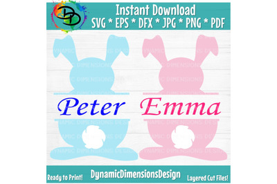 Bunny Ears SVG&2C; Bunny Name Frame SVG&2C; Easter SVG&2C; Easter bunny&2C; Digita