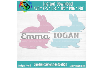 Bunny Ears SVG&2C; Bunny Name Frame SVG&2C; Easter SVG&2C; Easter bunny&2C; Digita