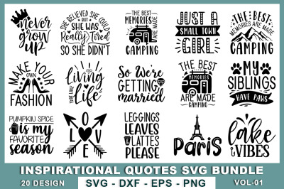 Inspirational Quotes SVG Bundle vol-01