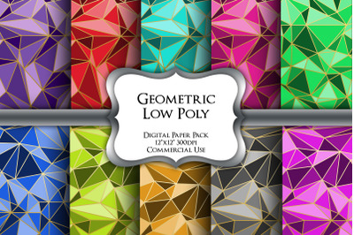 Geometric Low Poly Digital Paper Pack