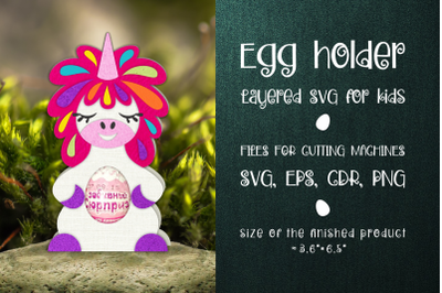 Unicorn - Chocolate Egg Holder template SVG