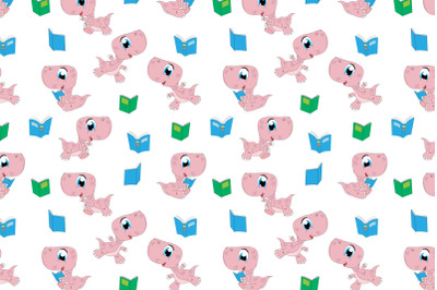 cute pink dinosaur animal cartoon pattern