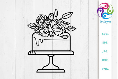 Floral Cake SVG File