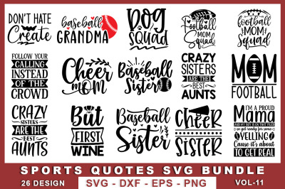 Sports Quotes SVG Bundle Vol-11