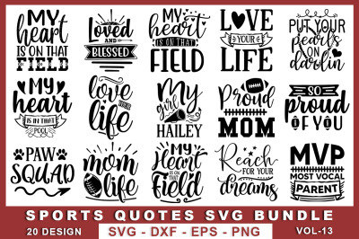 Sports Quotes SVG Bundle Vol-13