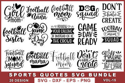 Sports Quotes SVG Bundle Vol-15