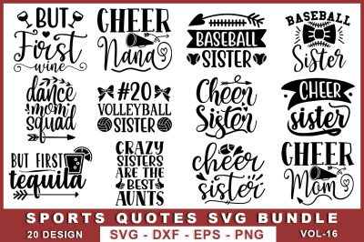 Sports Quotes SVG Bundle Vol-16