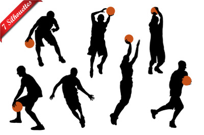 Basketball Player Silhouette Set