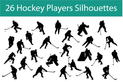 Hockey Player Silhouette Set