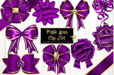 Purple Bows Clipart
