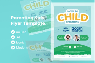 Webinar Parenting Kids Flyer Brochure Template
