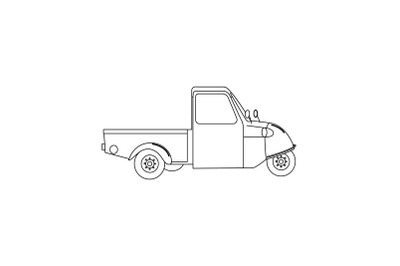 rural Pick Up Car outline Icon