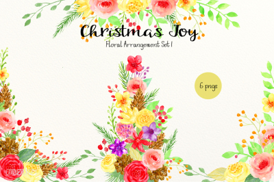 Christmas Joy Floral Arrangement Set 1