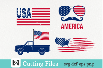 USA Flag Svg&2C; America Svg&2C; Fourth of July Svg Bundle