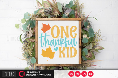 One thankful kid svg