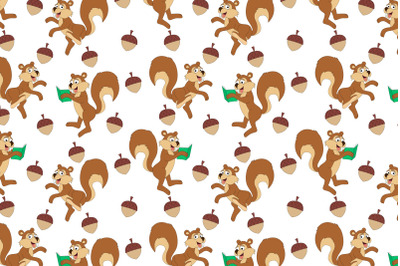 cute squirrel animal cartoon pattern