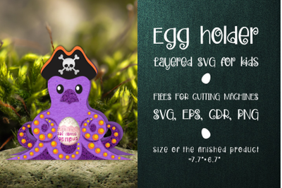 Octopus - Chocolate Egg Holder template SVG