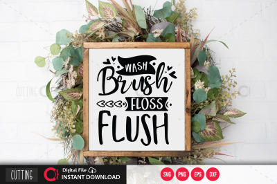 Wash brush floss flush svg