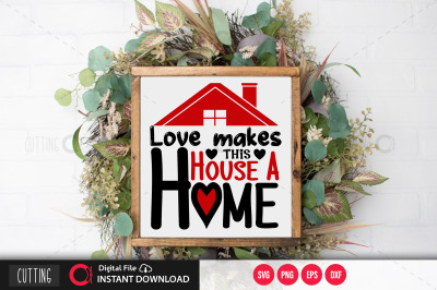 Love makes this house a home svg