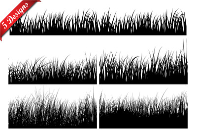 Seamless Meadow Grass Set