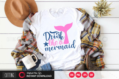 drink like a mermaid svg