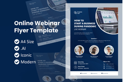 Webinar How To Starting Business During Pandemic Flyer Template