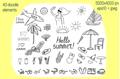 summer doodle set