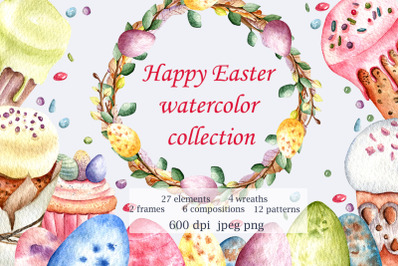 Easter watercolor collection
