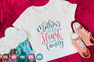 A Mother&#039;s Love Is The Heart Of The Family, Mothers Day SVG