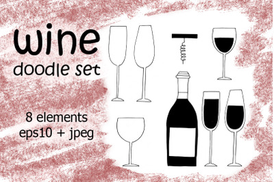 wine doodle set