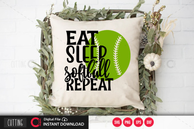 Eat sleep softball repeat svg