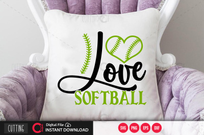 Love Softball svg