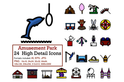 Amusement Park Icon Set