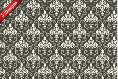 Damask Seamless Pattern Set