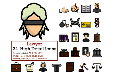 Lawyer Icon Set