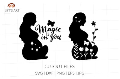 Pregnancy woman svg, pregnant silhouette, maternity svg, pregnant svg