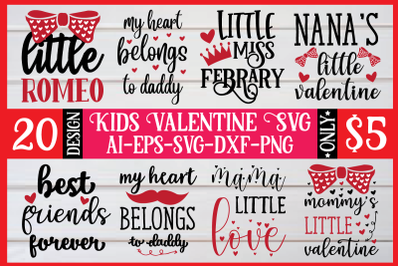 Kids valentine svg bundle