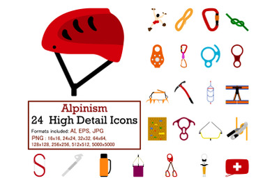 Alpinism Icon Set