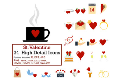 St. Valentine Icon Set