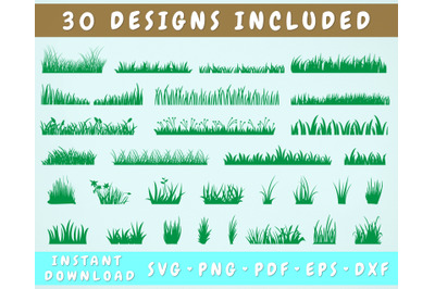 Grass SVG Bundle - 30 Designs, Grass Clipart