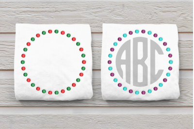 Dual Dot Round Monogram Frame | Embroidery