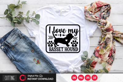 I love my Basset hound svg