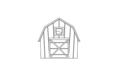 rural Cow Shed House&nbsp;outline Icon