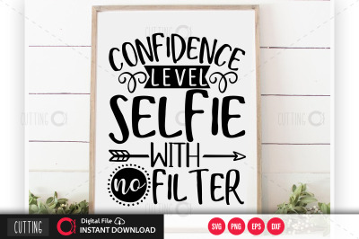 Confidence level selfie with no filter svg