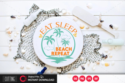 Eat Sleep Beach Repeat svg