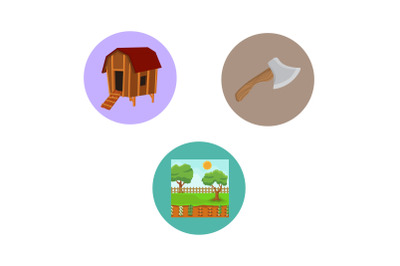 Rural garden Fill Bundle Icon