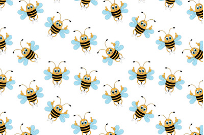 cute bee animal cartoon pattern