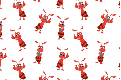 cute ant animal cartoon pattern